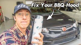 How to Vinyl Wrap Your Honda Civic Si Hood With Zero Experience | Boosted John