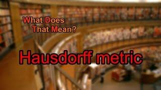 What does Hausdorff metric mean?