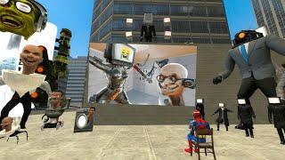 Spiderman is watching skibidi toilet - Tri Titan Helps Tv Woman GMOD @ZizMoon