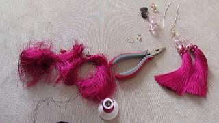 Серьги кисти. Как сделать короткие серьги кисти. earrings brush. diy