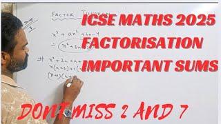 icse maths important questions 2025, remainder and factor theorem, factorisation, icse mathematics