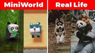 Mini World: Block Art VS Real Life (Animals)