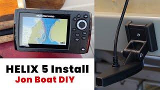 How to Install Helix 5 and Transducer Mounting Plate - Jon Boat DIY