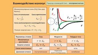 Рассмотрение темы: "Взаимодействие молекул" #физика #школа #самара #10класс