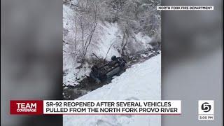 Blast of winter weather contributes to rock falls and vehicle sides in Provo Canyon