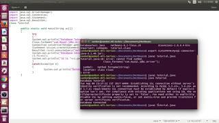 Linux JDBC Tutorial | Using Java , MySql And J-Connector | Ubuntu Operating System