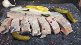 Marinated Herring for 3 hours with Onion and Vinegar