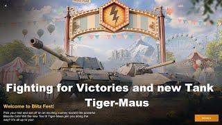 NEW Tank Tiger-Maus and Free Tank Bisonte - Fighting for Victories! - WoT Blitz LIVE Stream