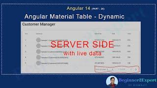 Part 26 - Dynamic Column Rendering With Angular Material Table | Angular 14 Series | Data Source