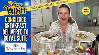 Disney Cruise Line WISH | BREAKFAST in PRINCESS AURORA ROYAL SUITE #13000 | CONCIERGE Mickey Waffles