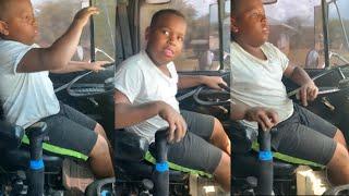 A 9 Year old  boy from cayman Driving A Dump Truck #kenworth #peterbilt #truck