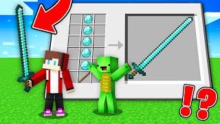 JJ and Mikey Crafting the LONGEST DIAMOND SWORD - Minecraft Maizen