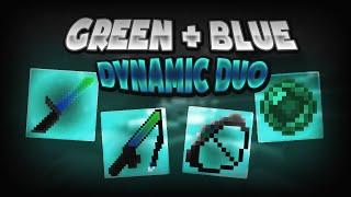 Minecraft PvP Texture Pack - Green + Blue Dynamic Duo Pack - by Animoo [1.7/1.8]