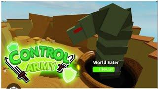 Roblox army control how to spawn world eater and get world eater eye for beammer barracks