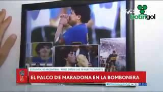 El palco de Maradona en la Bombonera