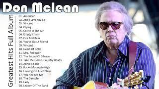 DonMclean Greatest Hits Full Album - Folk Rock And Country Collection 70's/80's/90's Don Mclean