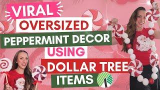 Dollar Tree DIY GIANT Peppermint Garland - Dollar Tree DIY Christmas Decor - OVERSIZED Lollipops