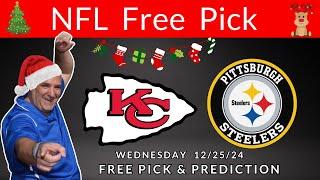 Chiefs vs Steelers - NFL Christmas Day Free Pick  - Wednesday 12/25/24 | Picks And Parlays