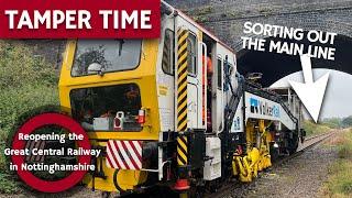 Tamping time! Sorting out the track on the Great Central Railway in Nottinghamshire.