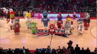 NBA Mascots Inflatables dancing at 2013 NBA All-Star Game