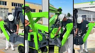 JOVOO S16 Crawler Spider Boom Lift Operation Video