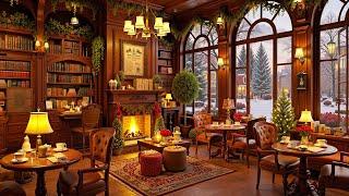 Snowy Winter Day Ambience by the Coffee Shop ~ Warm Jazz Instrumental Music for Relax, Study & Work