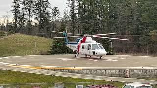 Air Ambulance Helicopter take off Victoria General Hospital