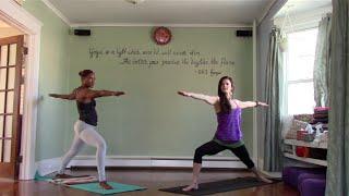 60 Minute Vinyasa Yoga Class | Heavenly Flow with Leigha and Kassandra | Intermediate | Level 2