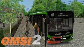 OMSI 2  Bad Hügelsdorf 2020  307 BISMARCKPLATZ → MARKGRAF + MAN CITY BUS NEW LION'S CITY DLC