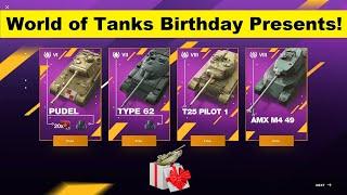 World of Tanks Birthday Presents - Free Tanks, Gold, Special Crates, Camos, Backgrounds and Avatars!