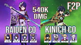 F2P Raiden C0 & Kinich C0 Best Team F2P!? Spiral Abyss Floor 12 Genshin Impact
