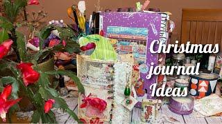 Christmas journal composition book ideas #flipthroughFriday gluebook mixed media