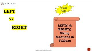 LEFT() & RIGHT() - String Functions in Tableau