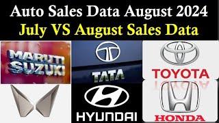 Estimate August 2024 Auto Sales Data  | Maruti Suzuki | Tata | Hyundai | Toyota | Mahindra | Honda