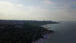 odessa - fly above the shores against the wind before sunset