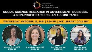 Social Science Research in Government, Business, & Non Profit Careers:  An Alumni Panel