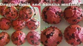 HEALTHY AND DELICIOUS   DRAGON FRUIT AND BANANA MUFFINS| MY OWN RECIPE| BISAYANG TISOY