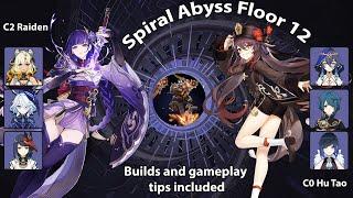 (5.2) Genshin Impact Spiral Abyss Floor 12 - Raiden Shogun Hypercarry, Hu Tao Double Hydro