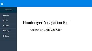 hamburger menu with HTML and CSS only | Responsive Design