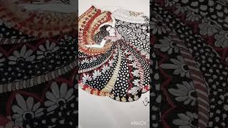 mandala art on girl lehnga with acrylic brushes #art #shorts #youtube #vanshika"creator"