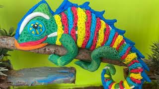 Learn to Sculpt a Colorful Chameleon | Clay Modeling Tutorial by @bamba.artist