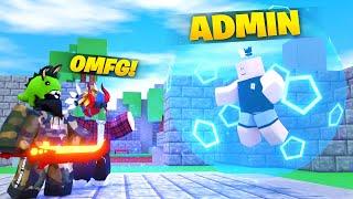 I 1v4 Against A OVER POWERED Admin In Bedwars (Roblox)