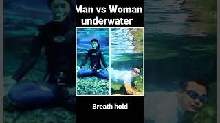 Man vs Woman underwater breath hold.#shorts