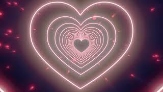 Neon Lights Love Heart Tunnel and Romantic Abstract Glow Particles Background #tunneltrend