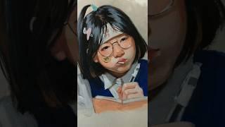 gouache practice on my sketchbook  #rosecore #portraitpainting