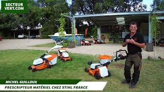 STIHL FRANCE : MICHEL GUILLOUX PRESENTE LES NOUVELLES TONDEUSES A BATTERIE 2024 AU STIHL TOUR 2023