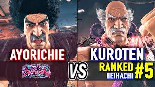 T8  AYORICHIE (Heihachi) vs KUROTEN (#5 Ranked Heihachi)  Tekken 8 High Level Gameplay