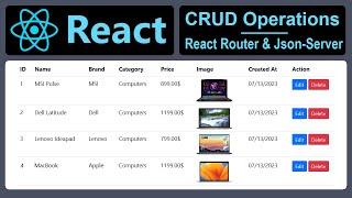 CRUD Operations using React and Json Server : Create Read Update and Delete | ReactJS | React Router