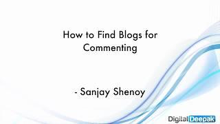 How to Find Blogs for Commenting and Backlinks