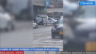 Scenes of armed robbers at EcoBank in Bulawayo on Thursday October 3, 2024